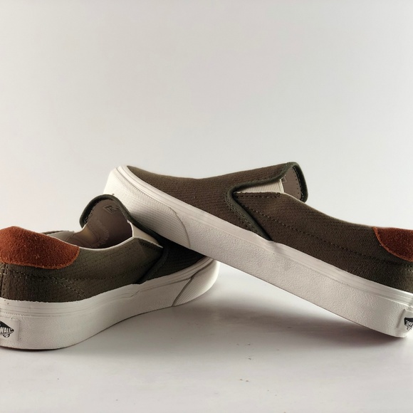 Vans Slip-on 59 Flannel Dusty Olive Skate Shoes. - Picture 4 of 7